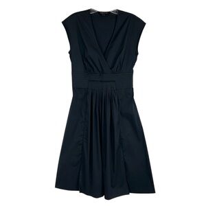 BCBG MAXAZRIA Sleeveless V-Neck Pleat Pin-Tuck Knee Length Dress Women's Size 4